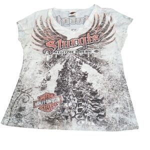 Women's Harley Davidson Sturgis South Dakota Short Sleeve V-neck T Shirt…